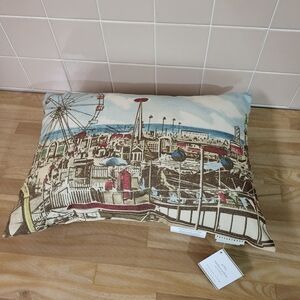 Pottery Barn Accents Outdoor Pillow Coney Island Beach & Board Walk NOS